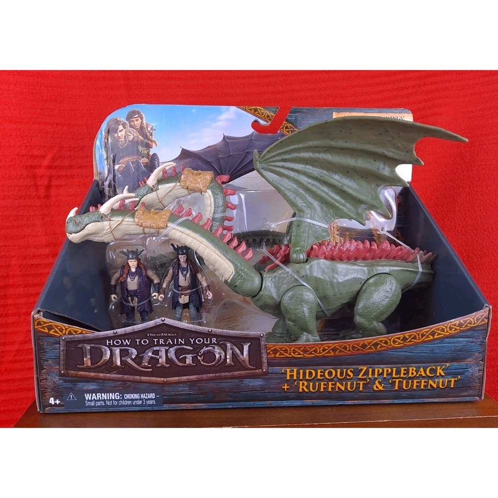 How To Train Your Dragon Hideous Zippleback + Ruffnut And Tuffnut Moving Head